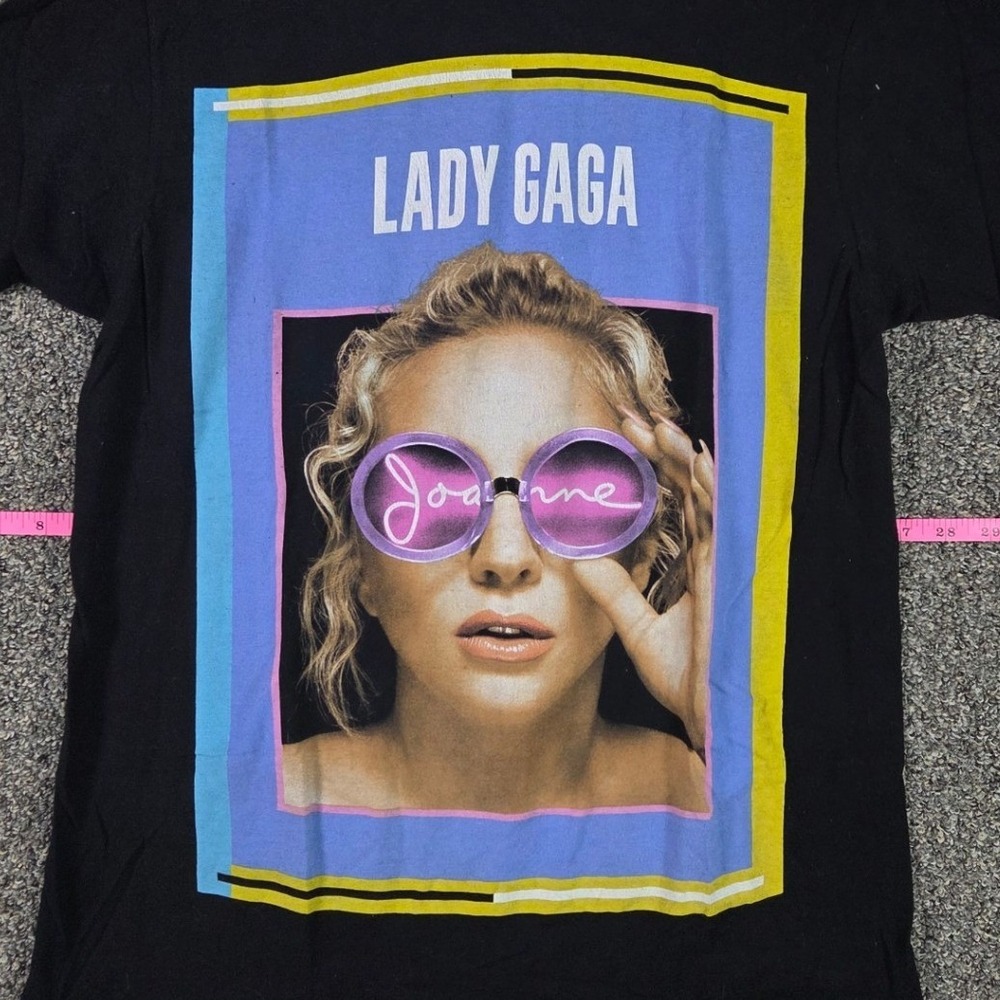 Lady Gaga Joanne World Tour T-Shirt Women Medium Black Graphic Concert Tee 2017